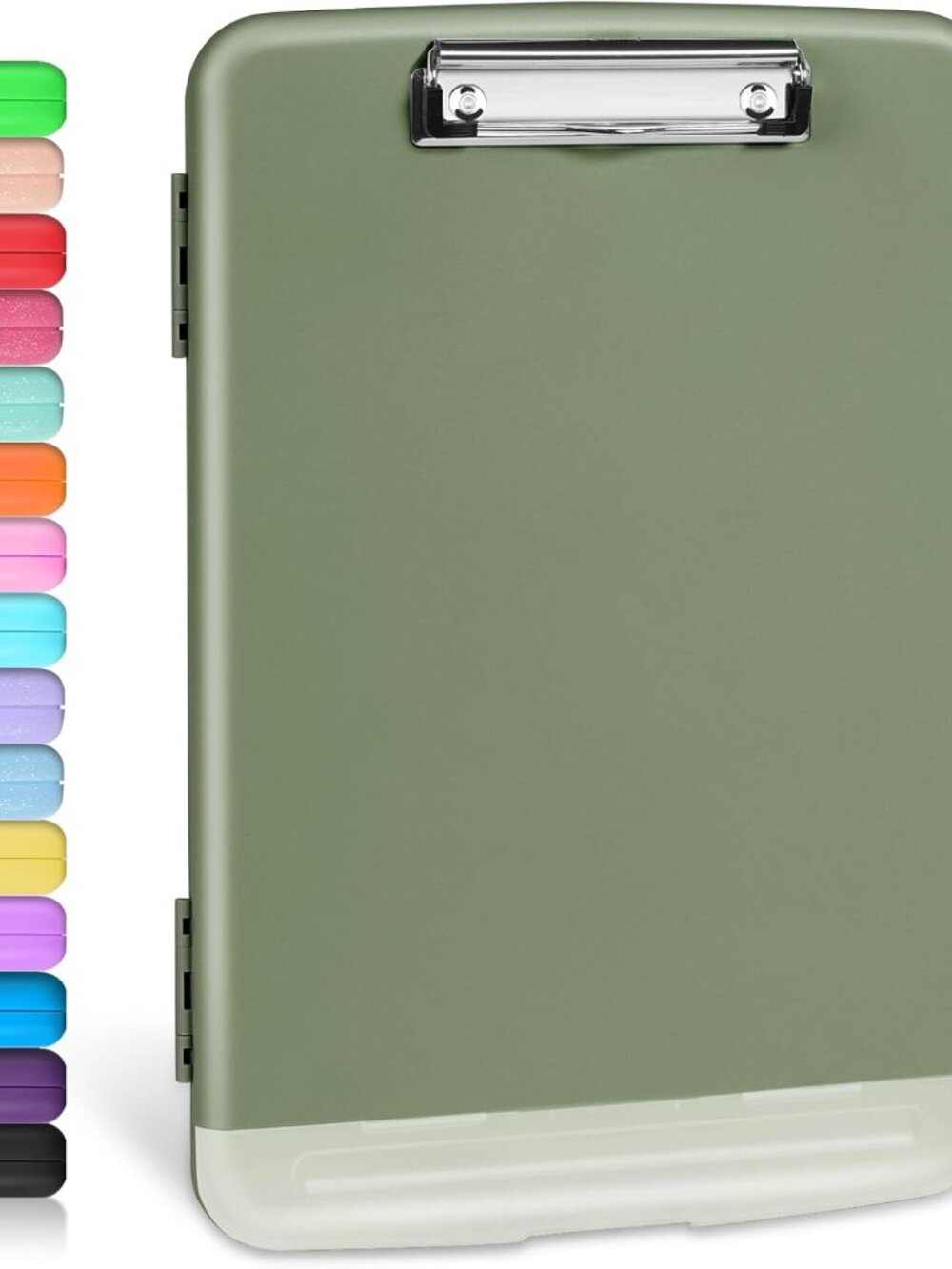 Clipboard with Storage, Clip Board 8.5 x 11 with Pen Holder, High Capacity Plast